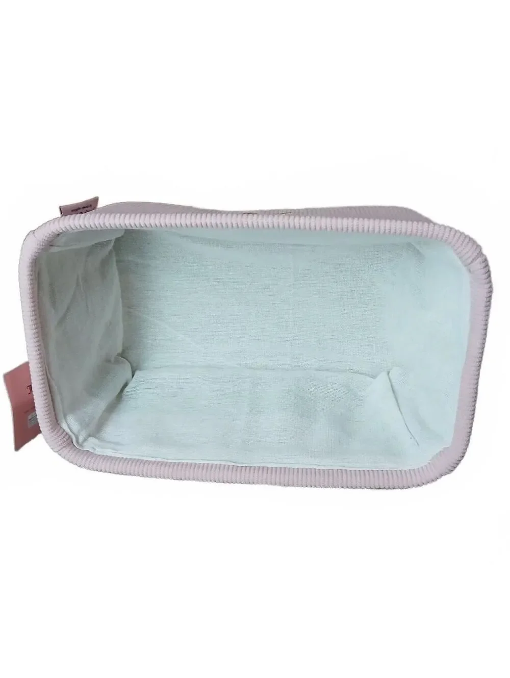 Juicy Couture Home Pink Corduroy Storage Basket Bin Gold JC Logo NWT